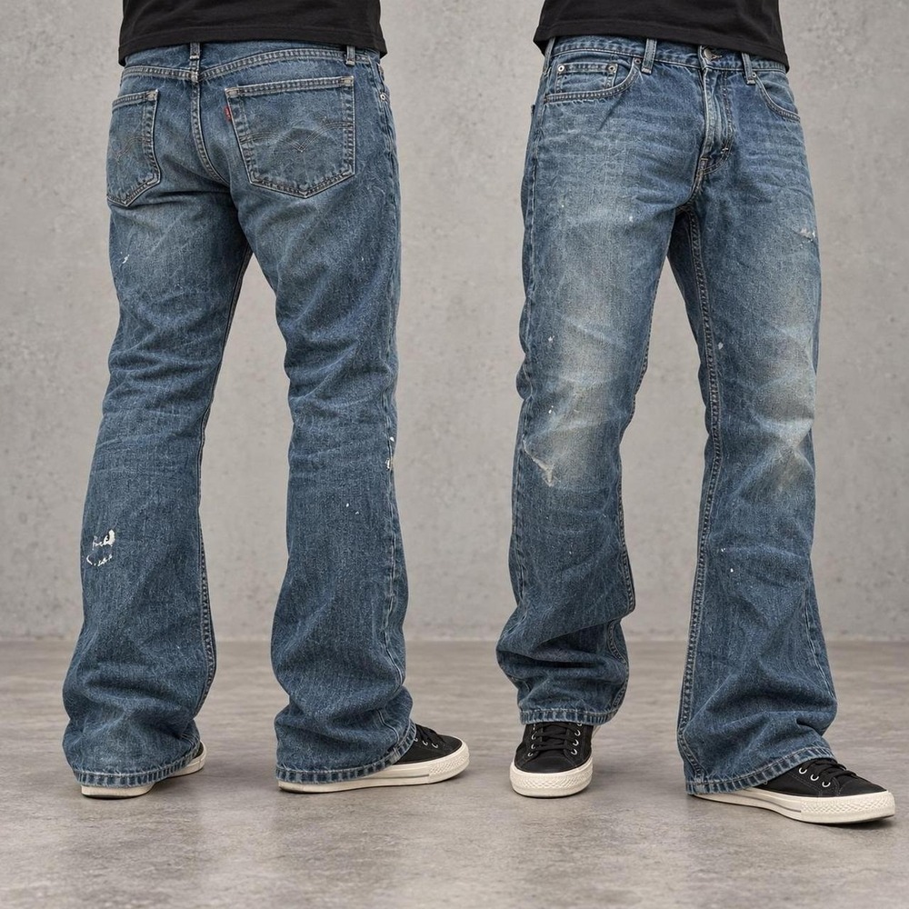 36x30 Faded Blue Bootcut Jeans Y2K 2000s